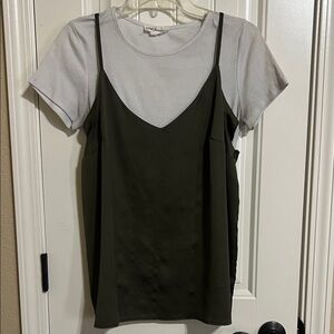 Cloud Chaser Olive and Gray Layered Camisole